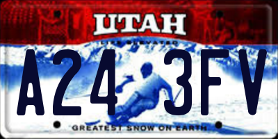 UT license plate A243FV