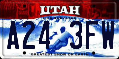 UT license plate A243FW