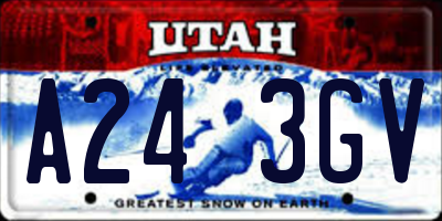 UT license plate A243GV