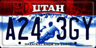 UT license plate A243GY