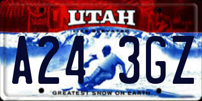 UT license plate A243GZ