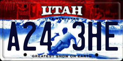 UT license plate A243HE