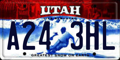 UT license plate A243HL