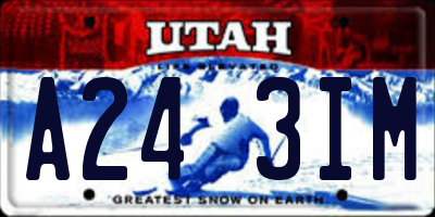 UT license plate A243IM