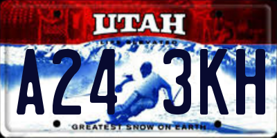 UT license plate A243KH
