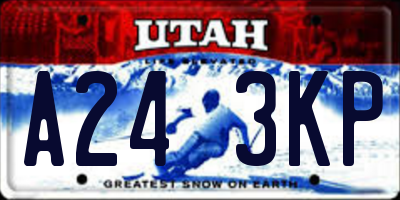 UT license plate A243KP