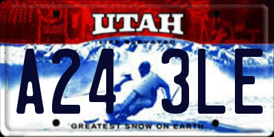 UT license plate A243LE