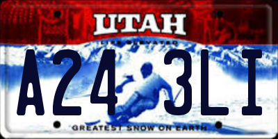 UT license plate A243LI
