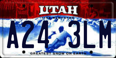 UT license plate A243LM