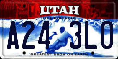 UT license plate A243LO