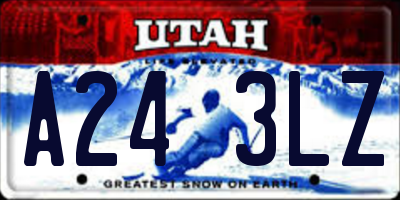 UT license plate A243LZ