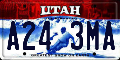 UT license plate A243MA