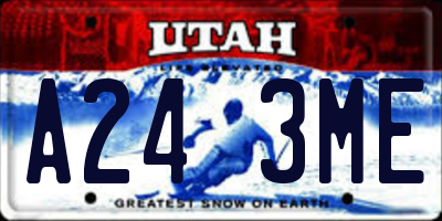 UT license plate A243ME