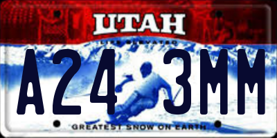 UT license plate A243MM