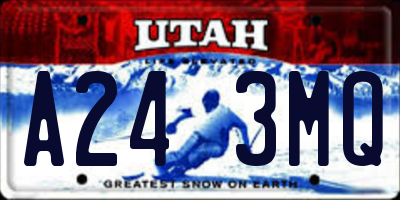 UT license plate A243MQ