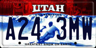 UT license plate A243MW