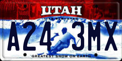 UT license plate A243MX
