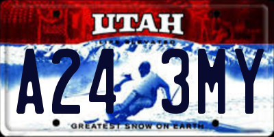 UT license plate A243MY