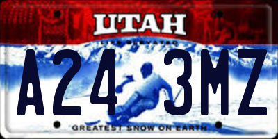 UT license plate A243MZ