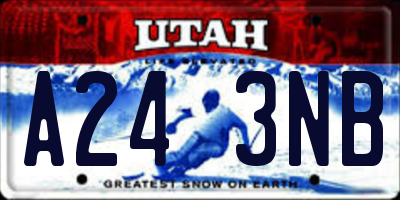UT license plate A243NB