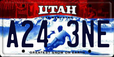 UT license plate A243NE