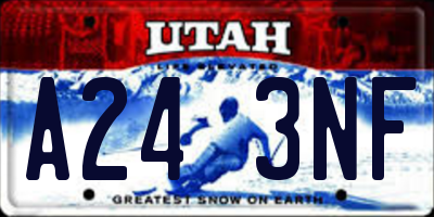 UT license plate A243NF