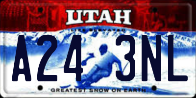 UT license plate A243NL