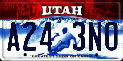 UT license plate A243NO