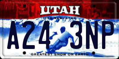 UT license plate A243NP