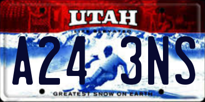UT license plate A243NS