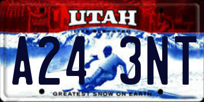 UT license plate A243NT