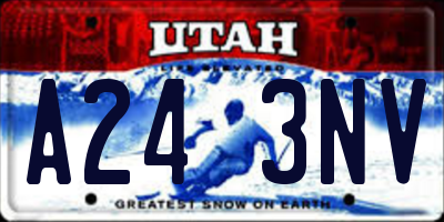 UT license plate A243NV