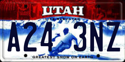 UT license plate A243NZ