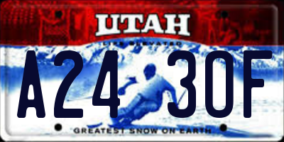 UT license plate A243OF