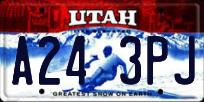 UT license plate A243PJ
