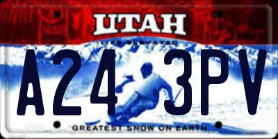 UT license plate A243PV