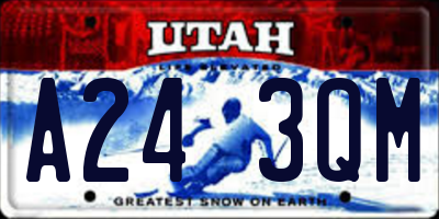 UT license plate A243QM
