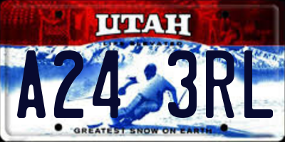 UT license plate A243RL