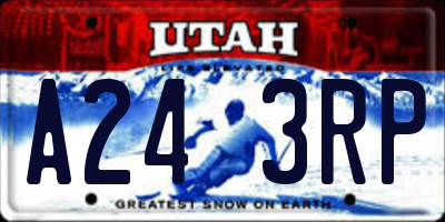UT license plate A243RP