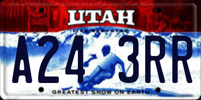 UT license plate A243RR