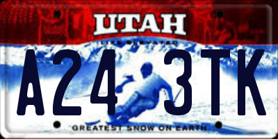 UT license plate A243TK