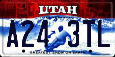 UT license plate A243TL