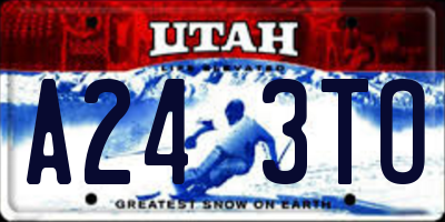 UT license plate A243TO