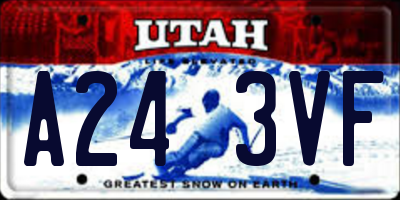 UT license plate A243VF
