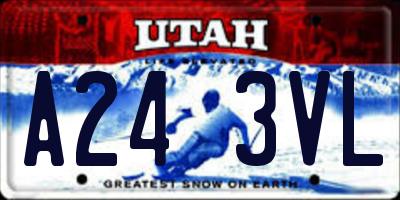 UT license plate A243VL