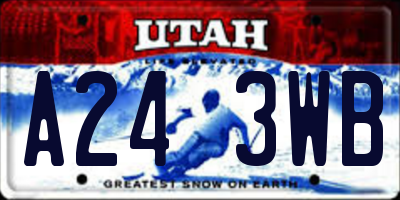 UT license plate A243WB