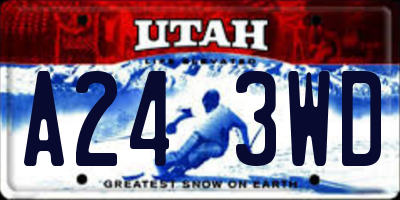 UT license plate A243WD