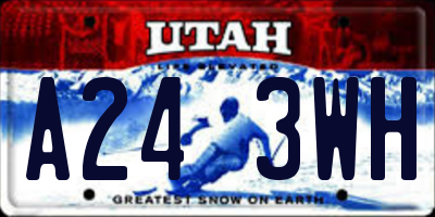 UT license plate A243WH