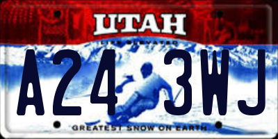 UT license plate A243WJ
