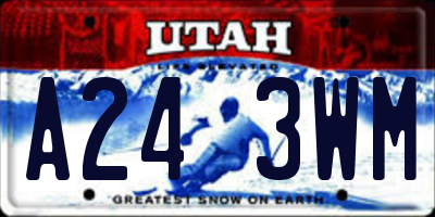 UT license plate A243WM